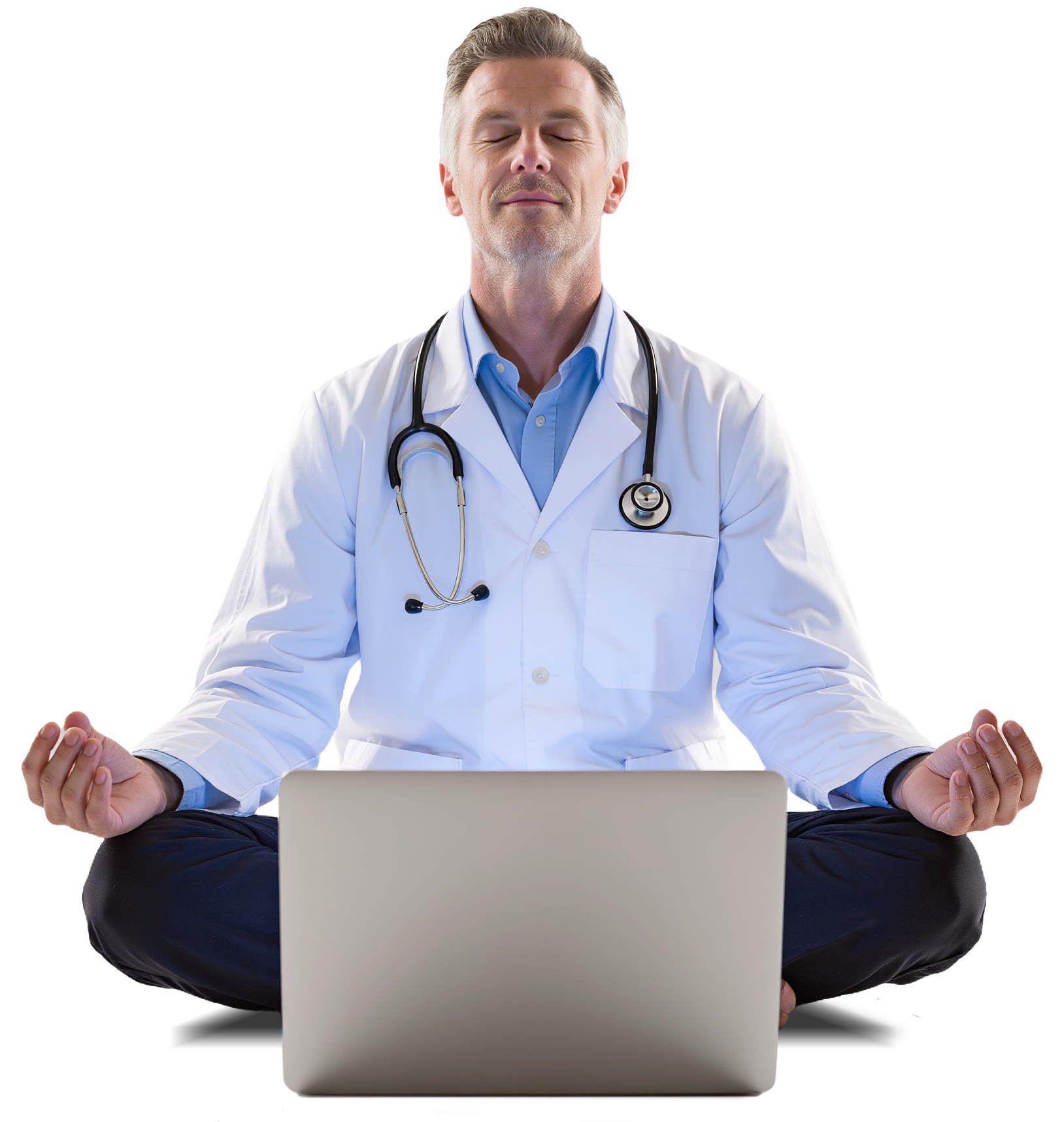 Doctor with a laptop - medical practice management software ZenMed